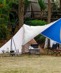 Outdoor shelter using a Heavy Duty Tarp Cover Extra Thick Waterproof Tarpaulin With Rip Proof Edges And Reinforced Grommets UV Resistant