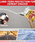 Self Leveling Concrete Crack Filler for Driveways and Patios Fast Drying Cement Repair being applied to a crack.