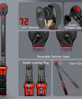 1/2 Inch Drive Torque Wrench With 10 To 170 Ft Lb Range And 13.6 To 230.5 Nm Dual Scale Plus Pro Grade Precision features