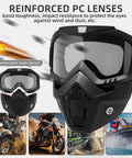Pro Grade Detachable Goggles Mask For Riding And Cutting With Anti UV And Anti Dust Shield Anti Fog HD Lens Large Viewing Hood Bluetooth Headset Compatible Black Safety Gear For Construction Auto Metal Fabrication Mining