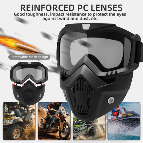 Pro Grade Detachable Goggles Mask For Riding And Cutting With Anti UV And Anti Dust Shield Anti Fog HD Lens Large Viewing Hood Bluetooth Headset Compatible Black Safety Gear For Construction Auto Metal Fabrication Mining