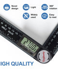 Pro Level Digital Angle Finder Protractor showing 270 degrees measurement with bright LCD screen for precise angles.