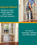 Expandable Wire Mesh Dog Gate For Doors And Hallways Pressure Mounted No Tools Needed 29.5 To 40 Inch Wide And 37 Inch Tall shown in use