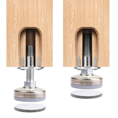 Heavy Duty Adjustable Furniture Leveling Feet For Tables, Chairs, Cabinets, And Sofas With Beefy Large Base And 1320 Lbs Capacity close-up