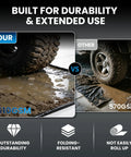 Comparison of Heavy-Duty 7'9 By 16' Garage Floor Mat With 610GSM Beefed-Up Commercial PVC Containment Mat and 570GSM mat