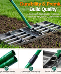 30 By 10 Inch Lawn Leveling Rake With Heavy Duty Steel Head and adjustable handle on grass