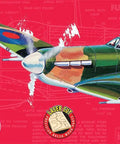 Illustration of Spitfire Model Kit For Young Builders Ages 10 And Up With Die Cut Balsa Parts, Sixteen And A Half Inch Wingspan