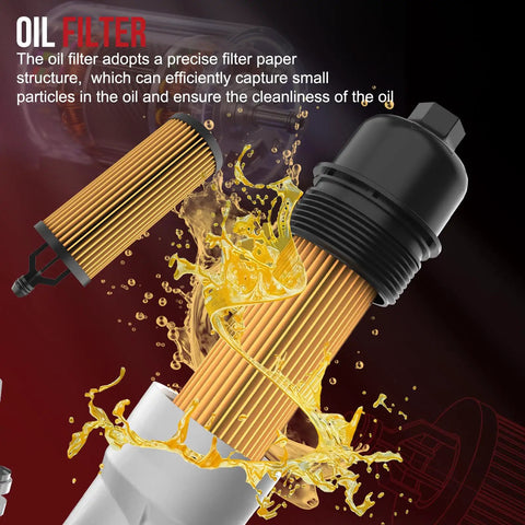Oil filter paper structure with oil splash for Heavy Duty Aluminum Engine Oil Cooler Filter Housing Adapter For Jeep Cherokee Wrangler JK Chrysler 300 Pacifica Dodge Durango Journey Charger Challenger Grand Caravan Ram ProMaster 1500 2500 3500 3 6L V6