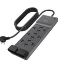 12-Outlet Surge Protector Power Strip with 12 AC Outlets and 8ft Flat Plug for Home Office Travel, UL Listed Heavy-Duty Extension Cord