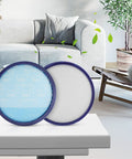 4 Pack Replacement Filters For WindTunnel Upright Vacuum Cleaners UH71250 UH72630 UH72625 on a table in a modern living room