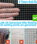 Half Inch Hardware Cloth 24 Inch By 100 Foot 19 Gauge Galvanized After Welding Wire Mesh Roll For Poultry Fence Raised Garden Bed