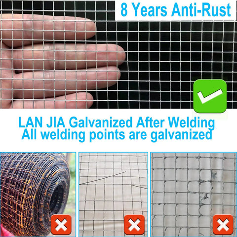 Half Inch Hardware Cloth 24 Inch By 100 Foot 19 Gauge Galvanized After Welding Wire Mesh Roll For Poultry Fence Raised Garden Bed