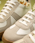 Elastic No Tie Shoelaces For Sneakers Adults And Kids Slip On Shoes No Fuss Easy On Easy Off Save Time Pain Free For Seniors School Sports Travel And Everyday Wear on beige sneakers