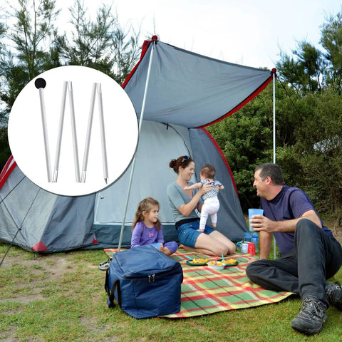 Family camping with 4 Pack Tent Poles Replacement Set extra canopy poles for beach tents, 6.6 feet long, 200 cm lightweight aluminum.
