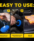 Quik Eraser Kit Car Scratch Remover For Repairing Surface Blemishes Safe On Clear Coats With ScratchX Pro 3-step usage process.