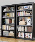 Heavy Duty 69 Inch Tall Metal Bookshelf Five Tier Adjustable Bookshelf In Black Finish For Home Office Storage with decor