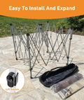Dope Pop Up Gazebo Tent 11x11 Outdoor Canopy frame with carry bag and accessories on patio, lift switch detail shown.