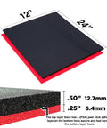 Shadow Foam Tool Box Organizers Dual Color Set For Custom 12x24 Fit Black Top Red Bottom Visual Tool Inventory System