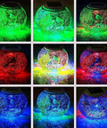 Nine Color Changing Mosaic Solar Glass Globe Lights displaying various colors for garden patio yard waterproof decor.