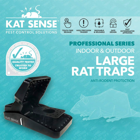 Set Of 6 Large Rat Traps Snap Traps For Rats Mice And Chipmunks Indoor Outdoor Reusable Humane Mousetraps Easy To Set Fast And Effective Powerful Snap Traps visible.