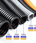 1/4 Inch Split Wire Loom Tubing High Temp Corrugated Cable Sleeve Flexible Auto Marine Wiring Conduit 100 Ft various sizes in image
