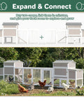 Mobile Chicken Coop With Wheels Weatherproof Large Hen House Chicken Tractor With Nesting Box Roosting Bars in backyard