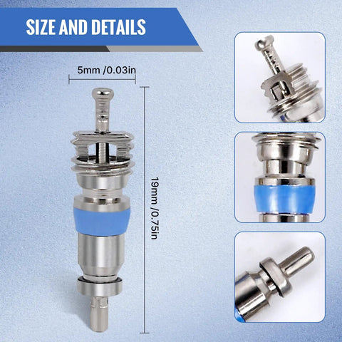 High Pressure Valve Core For R410 R32 R22 With Teflon Seal HVAC Replacement Part, size and details view