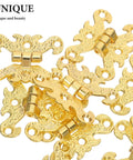 Vintage Lace Hinges For Wood Boxes And Jewelry Chests With Soft Close Damping System in gold, decorative cabinet hardware.