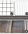 Top Shelf 1/2 Inch Black Hardware Cloth Roll 6 Inch Wide By 98 Feet Long showcasing galvanized rustproof welded mesh details.