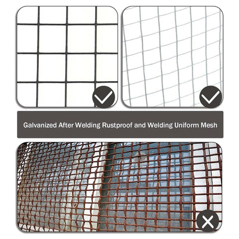 Top Shelf 1/2 Inch Black Hardware Cloth Roll 6 Inch Wide By 98 Feet Long showcasing galvanized rustproof welded mesh details.