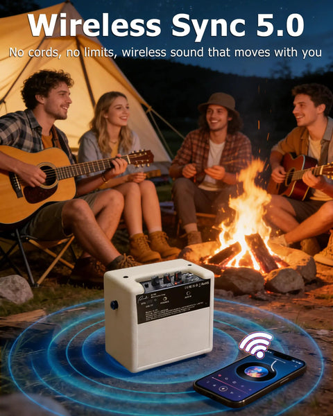 Mini Electric Guitar Amplifier With OTG Recording for Content Creators Portable Rechargeable Practice Amp by campfire.