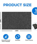 Heavy Duty Garage Floor Mat With Adhesive Backing For Under Car Work Area Oil And Water Resistant Grippy Non Slip Protector Absorbent Fabric With Waterproof Backing Garage Rugs And Mats To Guard Floors From Spills, 17ft x 7ft