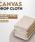 Thick Canvas Drop Cloth For Painting Pack Of Four Pro Grade 4x12 Feet Heavy Duty Canvas Tarp With Double Stitched Edges displayed folded