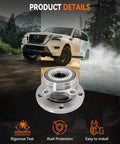 Two Piece Front Wheel Hub Bearing Assembly Compatible With Audi A3 Q3 TT Beetle Jetta CC EOS Golf GTI City Passat R32 Rabbit Tiguan 09 17 2018 Limited No Fuss Drop In For A Solid Smooth Ride On Volkswagen And Audi Models, shown with installation icons.