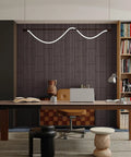 Slick 3D Black Oak Wood Slat Panels Peel And Stick Acoustic Foam Blocks echoing in modern home office decor.