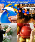 10 Pack Transparent Balloon Arch Clips For Effortless Balloon Garlands And Backdrops With 200 Stretchy Rubber Bands in use