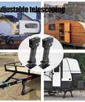 Two Pack Swing Down Trailer Stabilizer Jacks With Seven Inch Drop Leg And Eighteen Inch Adjustable Rod Handle