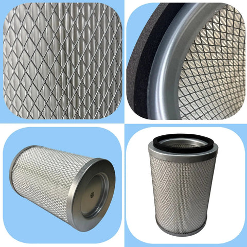 Close-up of 2 Pack Vacuum HEPA Cartridge Filter Assembly for Vacmaster VK811PH VK1011SIWTH Industrial Vacuums with metal mesh design.