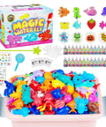 Water Gel Elf Kit For Kids With 12 Color Magic Gels And 12 Shape Molds DIY STEM Aqua Kit shown with box, molds, and gels.