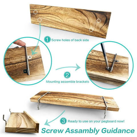 Pegboard Shelves With Lip For 14 By 4 Inch Peg Boards Three Pack Wall Organizer Shelves Built Tough And Heavy Duty assembly guide.