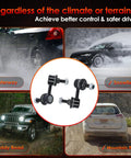 Front Sway Bar Links Kit For Honda Civic 2001-2005, CR-V 2002-2006, Element 2003-2011, Heavy Duty Stabilizer Links With Durable Bearings For A Stronger, Smoother Ride And Tight, Responsive Handling, 2-pack black steel links