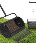 Lightweight 24 Inch Compost Spreader With U Shaped Handle And Durable Metal Mesh Basket Perfect For Spreading Topsoil Fertilizer Seed And Compost On Lawns And Gardens Easy Rolling Tool For Smooth Even Coverage