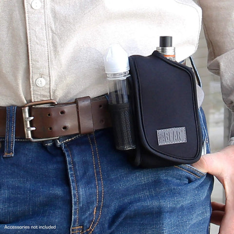 Vape Pen Travel Case Belt Bag With Belt Loop And Carabiner Clip on belt, neoprene pouch with e juice storage