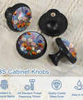 Four Pack Hella Durable Watercolor Floral Cabinet Knobs And Super Smooth Crystal Glass Drawer Pulls With Rock Solid Abs Build Plus Stainless Steel Hardware For Kitchen Cupboards Dressers And Wardrobes