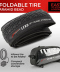 Pair Of 26x1.95 Bike Tires With 3mm Anti-Puncture Kevlar Layer And Inner Tubes, 50-559 Slick City Foldable MTB Tires For Electric, City, Road, Hybrid, Commuter Bikes, 30 TPI, folded and stored