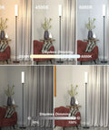 Corner Floor Lamp With Remote For Living Room, Modern Minimalist Black Floor Light That Fits Corners, Space Saving Design, Stepless Dimming