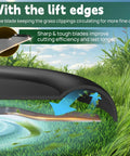 21 Inch AB2100 Replacement Mulching Blade For EGO Electric Lawn Mowers LM2102SP LM2100SP LM2142SP showing high lift edges.