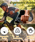 Cyclist using Ergonomic Bike Handlebar Grips With Anti Slip Rubber For MTB Road And Folding Bikes No Sweat Shock Absorbing Comfort