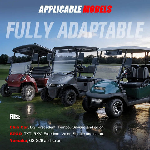 Universal Golf Cart Mirrors Offering HD Wide Angle Shatterproof Glass And Totally Legit No Drill Mount For Ezgo Yamaha Club Car rear view mirrors on golf carts.