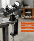 360 Degree Rotating Bench Vise Stand For Grinders And Drill Presses, CNC Machined Beefy Heavy Duty Vise Grinder Mount